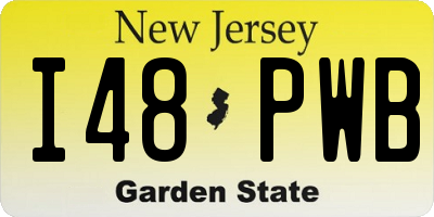 NJ license plate I48PWB