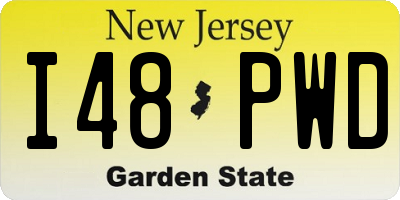 NJ license plate I48PWD
