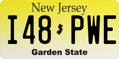 NJ license plate I48PWE