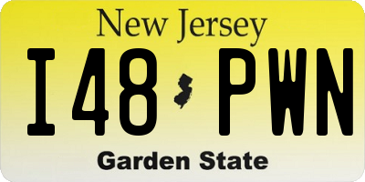 NJ license plate I48PWN