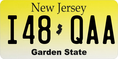NJ license plate I48QAA
