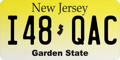 NJ license plate I48QAC