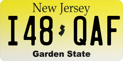 NJ license plate I48QAF