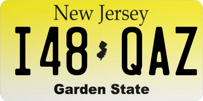 NJ license plate I48QAZ