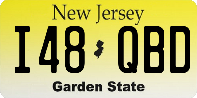 NJ license plate I48QBD