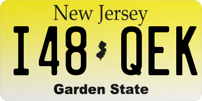 NJ license plate I48QEK