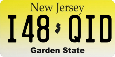 NJ license plate I48QID