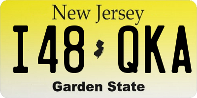 NJ license plate I48QKA