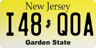 NJ license plate I48QOA
