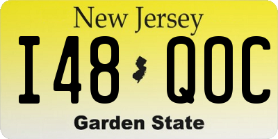 NJ license plate I48QOC