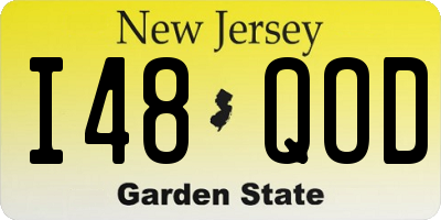 NJ license plate I48QOD