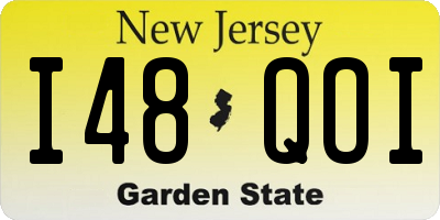 NJ license plate I48QOI