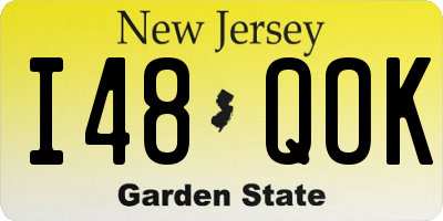 NJ license plate I48QOK