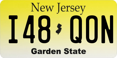 NJ license plate I48QON