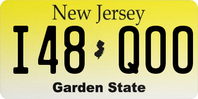 NJ license plate I48QOO