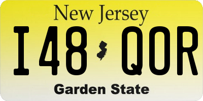 NJ license plate I48QOR
