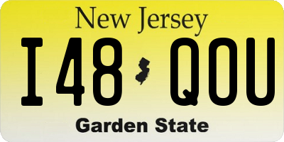 NJ license plate I48QOU