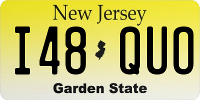 NJ license plate I48QUO