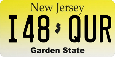 NJ license plate I48QUR