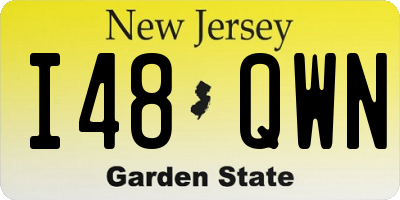 NJ license plate I48QWN