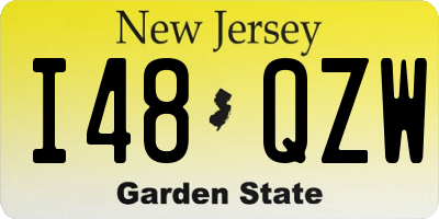 NJ license plate I48QZW