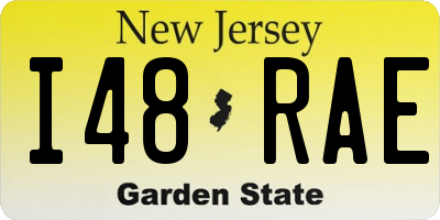 NJ license plate I48RAE