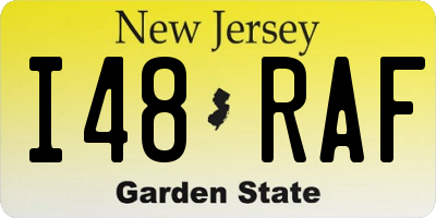 NJ license plate I48RAF