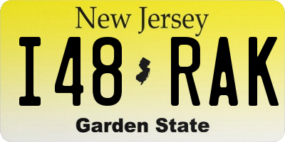 NJ license plate I48RAK
