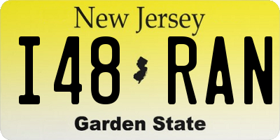 NJ license plate I48RAN