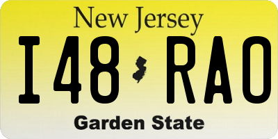 NJ license plate I48RAO
