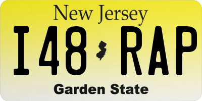 NJ license plate I48RAP
