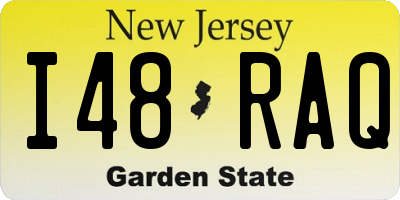 NJ license plate I48RAQ