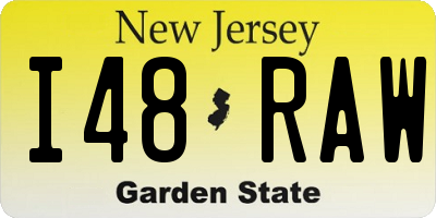 NJ license plate I48RAW