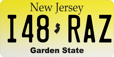 NJ license plate I48RAZ
