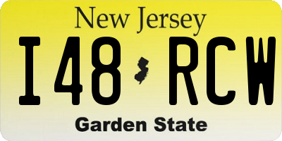 NJ license plate I48RCW