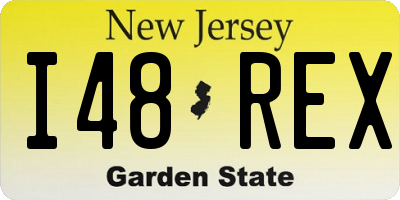 NJ license plate I48REX