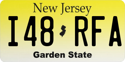NJ license plate I48RFA