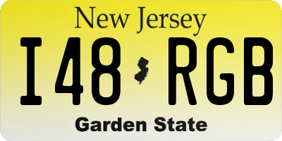 NJ license plate I48RGB