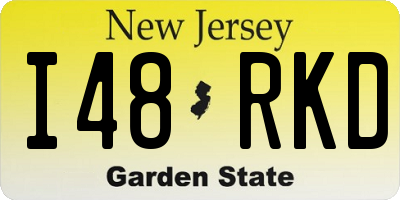 NJ license plate I48RKD