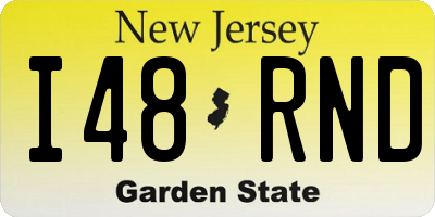 NJ license plate I48RND