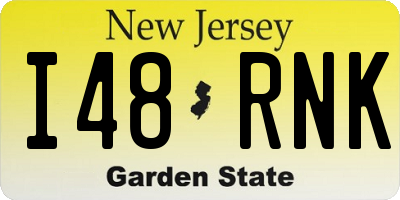 NJ license plate I48RNK