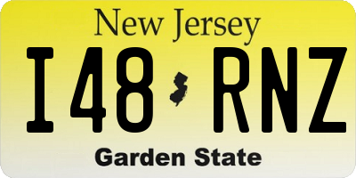 NJ license plate I48RNZ
