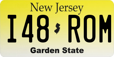 NJ license plate I48ROM