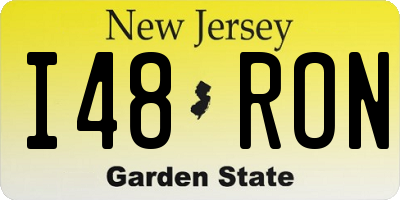 NJ license plate I48RON