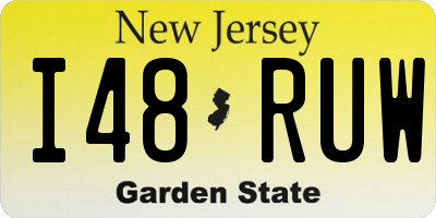 NJ license plate I48RUW