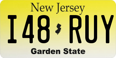 NJ license plate I48RUY