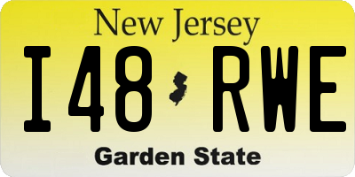 NJ license plate I48RWE