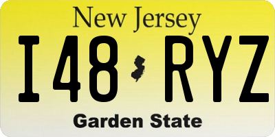 NJ license plate I48RYZ