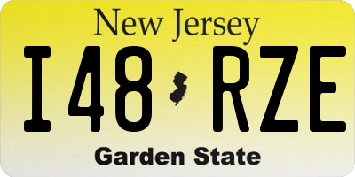 NJ license plate I48RZE