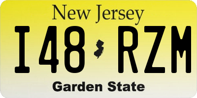 NJ license plate I48RZM